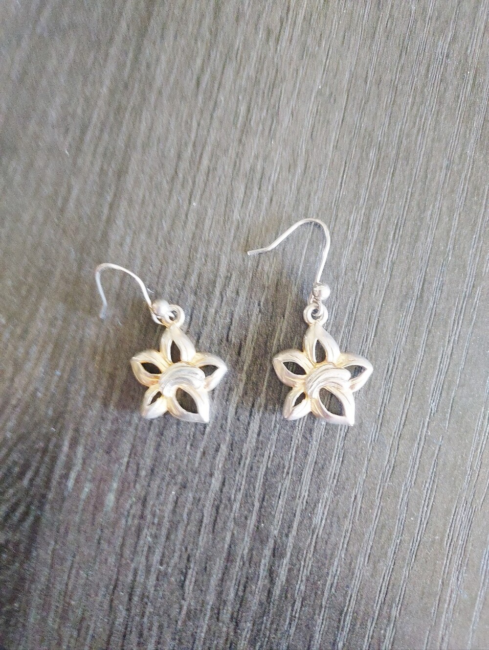 Delicate Floral Drop Earrings in Silver Tone